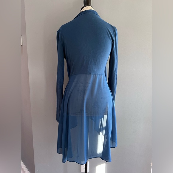 LOGO Lounge by Lori Goldstein Chiffon Cascade Cardigan with Tie Detail size S - Picture 4 of 5